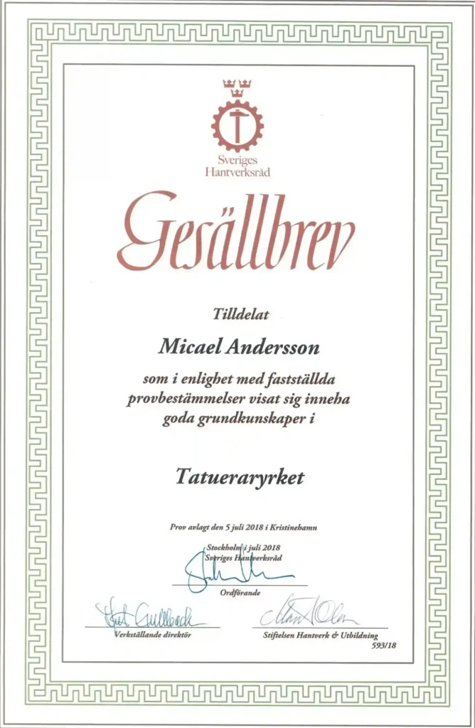 utbildad tatuerare